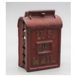 S: VINTAGE CAST IRON MAILBOX COIN BANK
