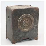 S: ANTIQUE METAL COIN BANK - NO KEY