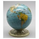 S: VINTAGE METAL GLOBE COIN BANK