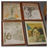 NS: 4 FRAMED PIECES OF SHEET MUSIC