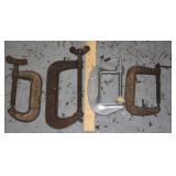 NS: LOT OF 4 MED. STEEL US MADE CLAMPS