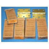 S: (5) NOS 3X3 BRASS BUTTON TOP HINGES - LAWRENCE