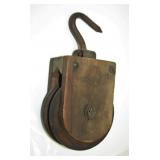 NS: VERY NICE WOODEN BLOCK & TACKLE PULLEY