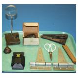 NS: LOT WITH MAGNIFIER, DRILL CHUCK, OIL CAN ++