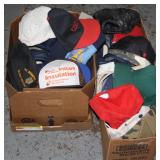 NS: 2 BOXES OF HATS - LOTS OF ADVERTISING