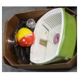 NS: BOX LOT W/ DISH DRYER, GLOVES & MORE