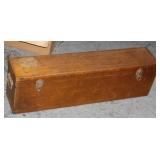 NS: ANTIQUE FINGER-JOINTED WOOD BOX 31.5" LONG