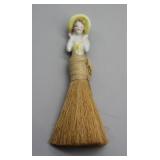 S: ANTIQUE 6" FIGURAL PORCELAIN WISK BROOM