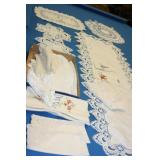 S: NICE LOT OF ANTIQUES DOILES, RUNNER & MORE