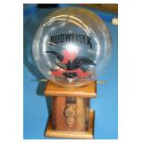 NS: BUDWEISER PEANUT / CANDY DISPENSER - GLASS