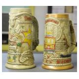 NS: 2 BUDWEISER STEINS - TEXAS & SAN FRANCISCO