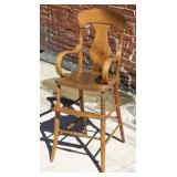 NS: ANTIQUE OAK HIGH CHAIR - NICE COND.