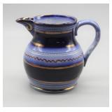 NS: 3.75" FLOW BLUE CREAMER - GOLD LEAF TRIM