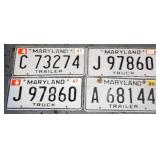 S: 4 LICENSE PLATES: 4 MD TRUCK & TRAILER