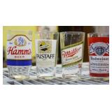 NS: 4 DIFF. BEER ADVERTISING GLASSES