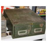 NS: VINTAGE STEEL 2 DRAWER INDEX CARD FILE