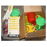 NS: 8 TRACK TAPES & ADVERTISING GLASS MUGS