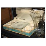 NS: HAZEL WARE SNACK SET & GLASS VASE