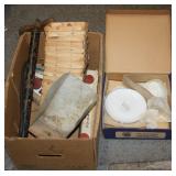 NS: LOT W/ FISHER PRICE, BERRY BOXES, PLACE SETTIG