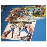 S: 5 ASST. CAPTAIN AMERICA COMICS - MARVEL