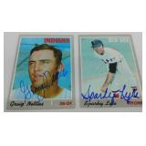 S: 2 SIGNED CARD SPARKY LYLE & GRAIG NETTLES