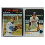 S: 2 ROD CAREW CARDS 1971 & 1973