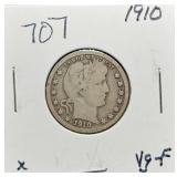 S: 1910 VG-F BARBER QUARTER