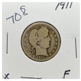 S: 1911 F BARBER QUARTER