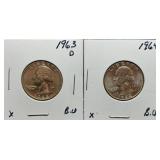 S: (2) BU WASHINGTON QUARTERS 63-D & 64