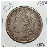 S: 1884 VF+ MORGAN DOLLAR