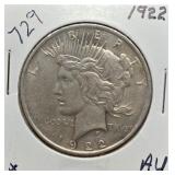 S: 1922 AU PEACE DOLLAR