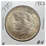 S: 1923 AU PEACE DOLLAR