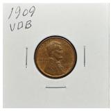 S: 1909 VDB AU50 LINCOLN CENT