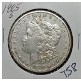 S: 1885-S AU50 MORGAN DOLLAR