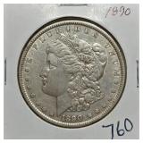 S: 1890 XF45 MORGAN DOLLAR