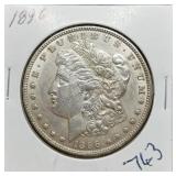 S: 1896 AU55 MORGAN DOLLAR
