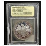 S: 1989-S USCG PR70DCAM CONGRESSIONAL DOLLAR