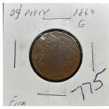 S: 1864 G TWO CENT PIECE