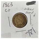 S: 1863 G+ INDIAN CENT