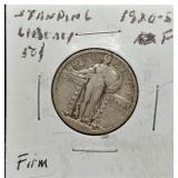 S: 1920-S F STANDING LIBERTY QUARTER