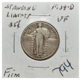 S: 1924-D VF STANDING LIBERTY QUARTER