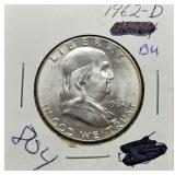 S: 1962-D BU FRANKLIN HALF