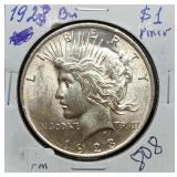 S: 1923 BU PEACE DOLLAR