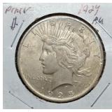 S: 1924 AU PEACE DOLLAR