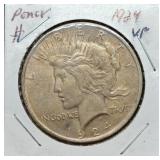 S: 1924 VF PEACE DOLLAR
