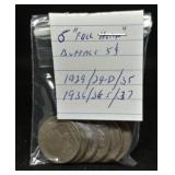 S: LOT OF 6 FULL HORN BUFFALO NICKELS