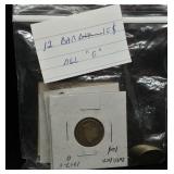 S: LOT OF 12 GOOD BARBER DIMES