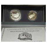 S: 1991 MT. RUSHMORE SILVER DOLLAR & CLAD HALF