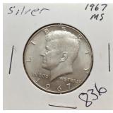 S: 1967 MS KENNEDY HALF