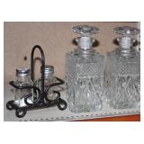 NS: 2 HEAVY DECANTORS W/ GROUND STOPPERS + S&P